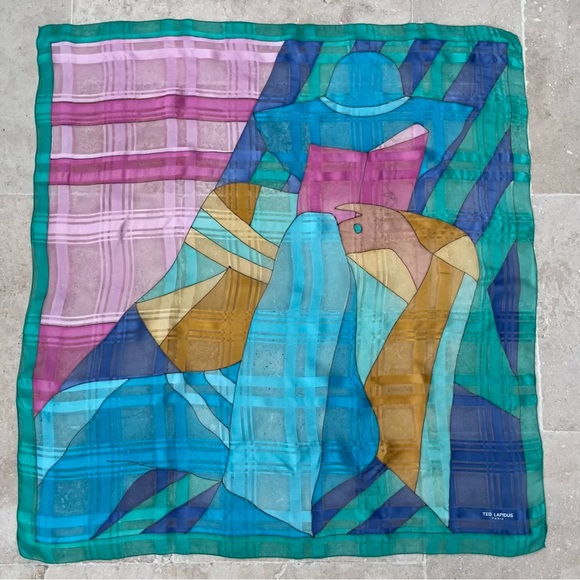 Borse in Pelle 🌸Pink Leather Crossbody Satchel Bag & VTG Ted Lapidus Silk Scarf - Picture 5 of 15